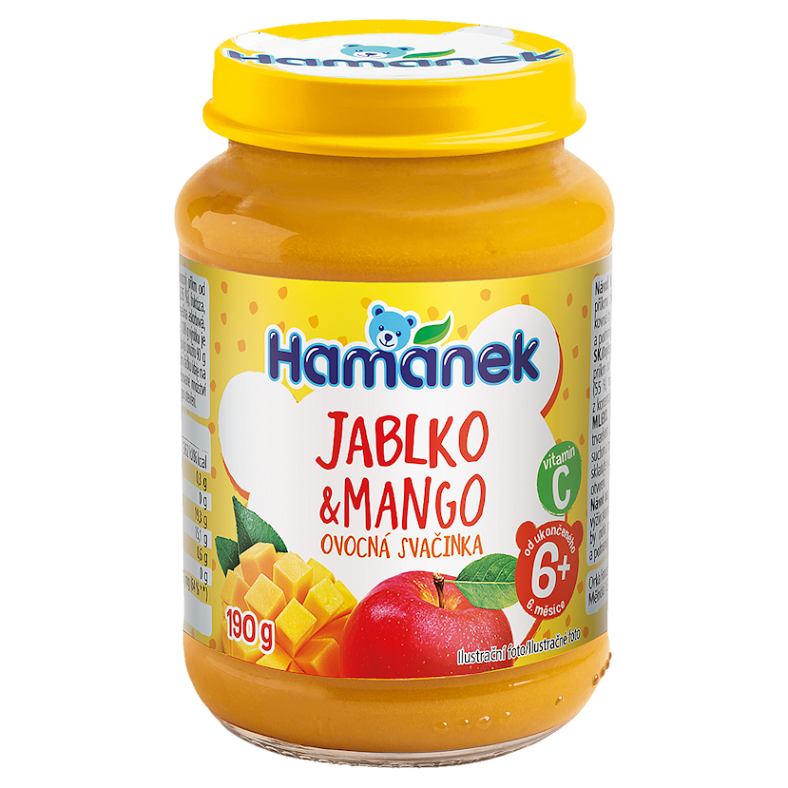 HAMÁNEK Kojenecká výživa ovocná svačinka mango a jablko 6m+ 190 g