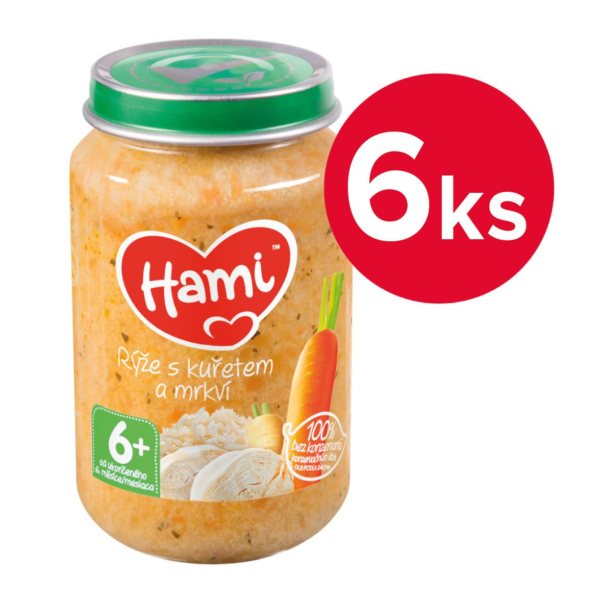 Hami Rýže s kuřetem a mrkví 6m+ 6x200 g