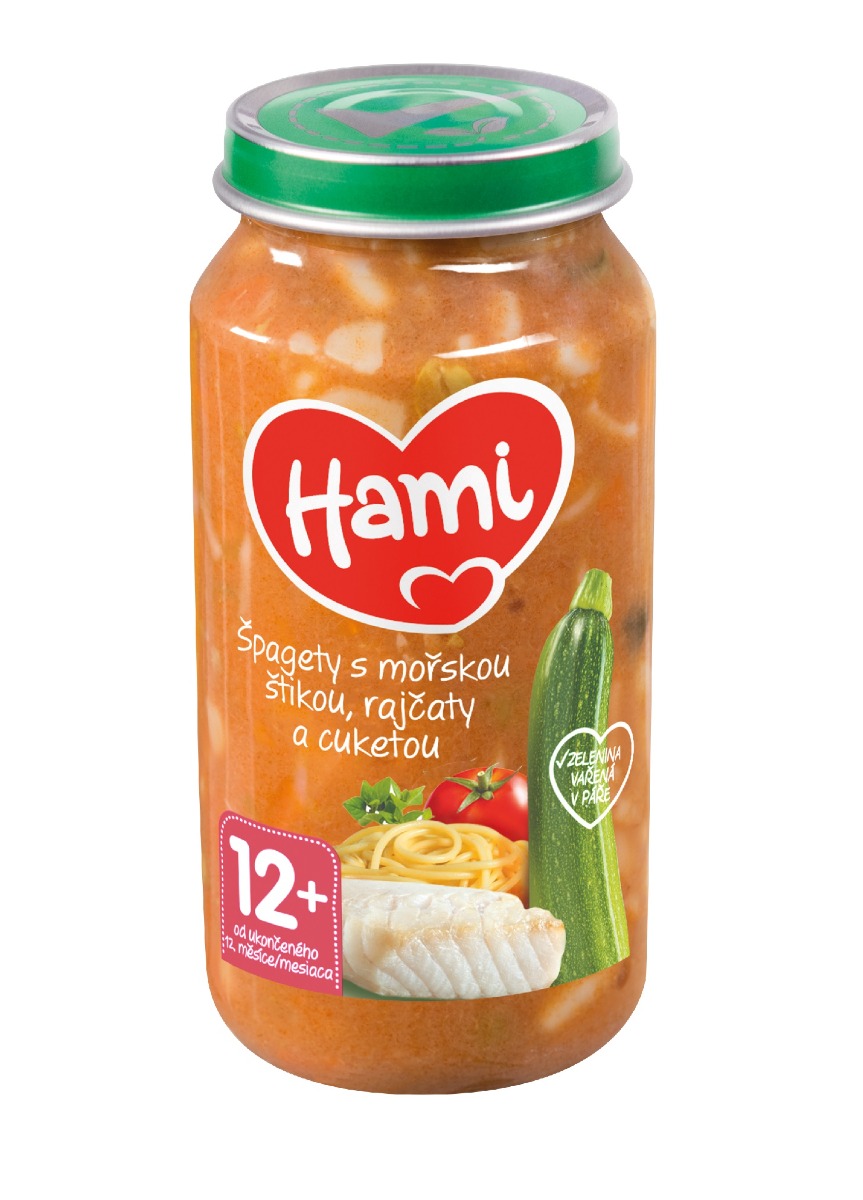 Hami Špagety s mořskou štikou rajčaty a cuketou 12m+ 250 g