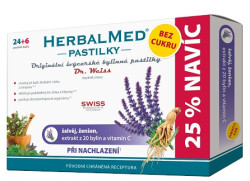 HERBALMED Šalvěj-ženšen bez cukru 30 pastilek