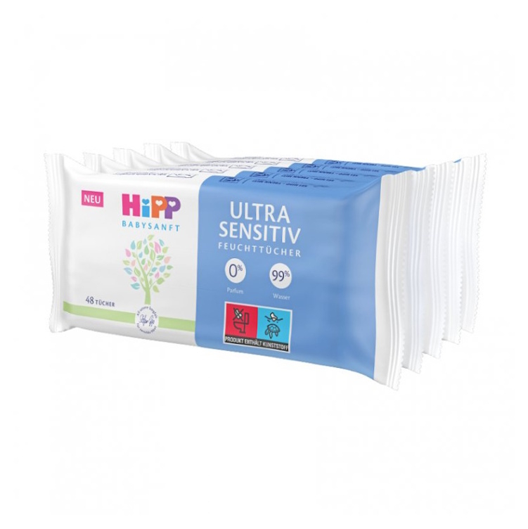 HiPP Babysanft ultra sensitive vlhčené ubrousky 5 x 48 kusů