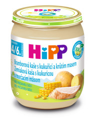 Hipp BIO Bramborové pyré s kukuřicí a krůtím masem 125 g