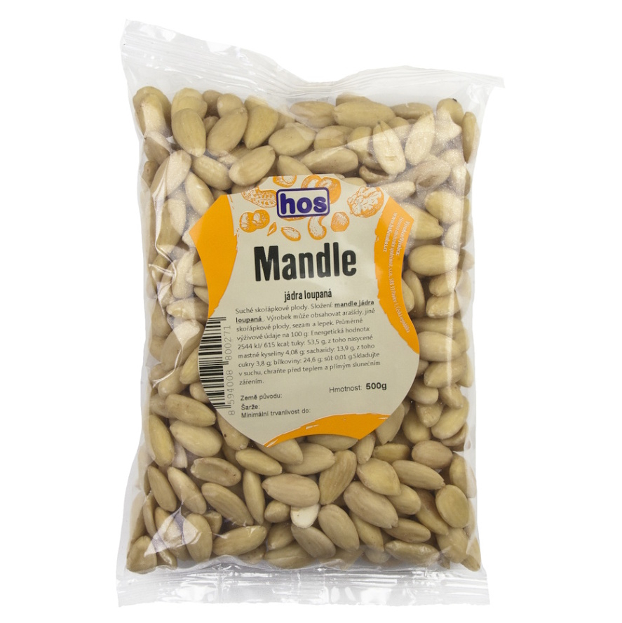 HOS Mandle jádra natural loupaná 500 g