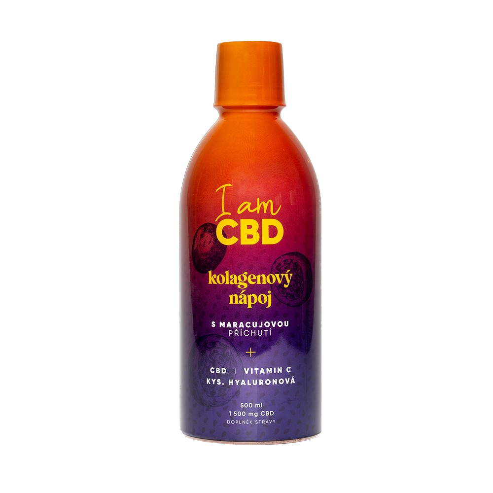 I AM CBD Kolagenový nápoj s CBD, vitamínem C a kys. hyaluronovou s maracujovou příchutí 500 ml