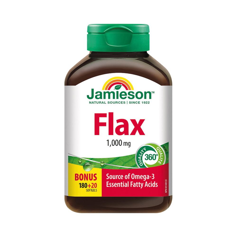 Jamieson Flax Omega-3 1000 mg lněný olej 200 kapslí