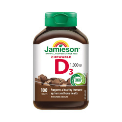 Jamieson Vitamín D3 1000 IU příchuť čokoláda 100 cucacích tablet