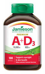 JAMIESON Vitamíny A a D Premium 10000 IU / 800 IU 100 kapslí