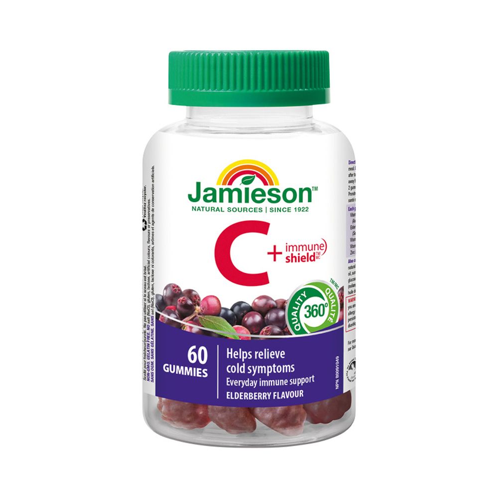 Jamieson Vitamin C + Immune Shield Gummies 60 gumových pastilek