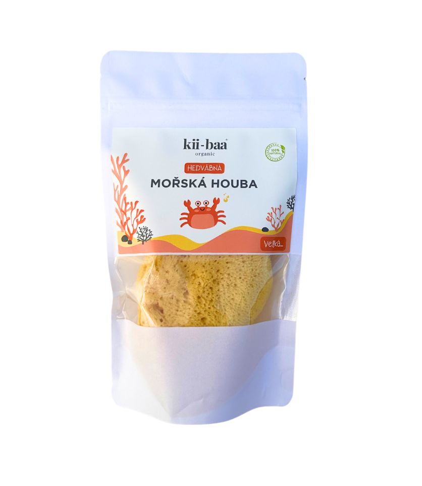 kii-baa organic Hedvábná mořská houba velká 10-12 cm 1 ks