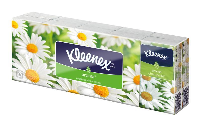 KLEENEX® Papírové kapesníky Family hanks - Camomile 10 x 10 ks