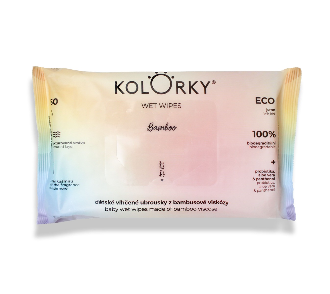 KOLORKY Wet Wipes Bamboo vlhčené ubrousky 60 ks