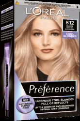 L'ORÉAL PARIS Préférence 8.12 Alaska permanentní barva, Studená světlá blond 192 ml