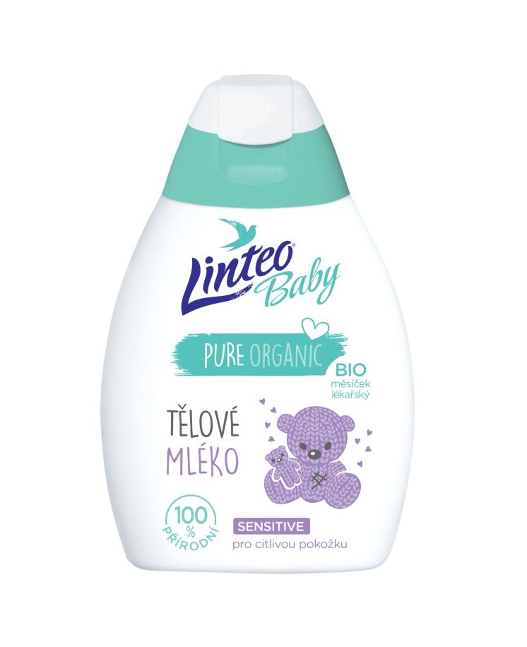 Linteo Baby Dětské tělové mléko s BIO měsíčkem lékařským 250 ml