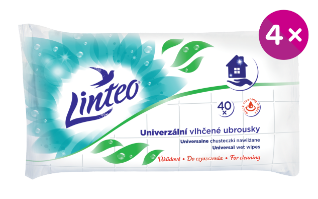 LINTEO Vlhčené ubrousky univerzální 4x40ks 4 ks