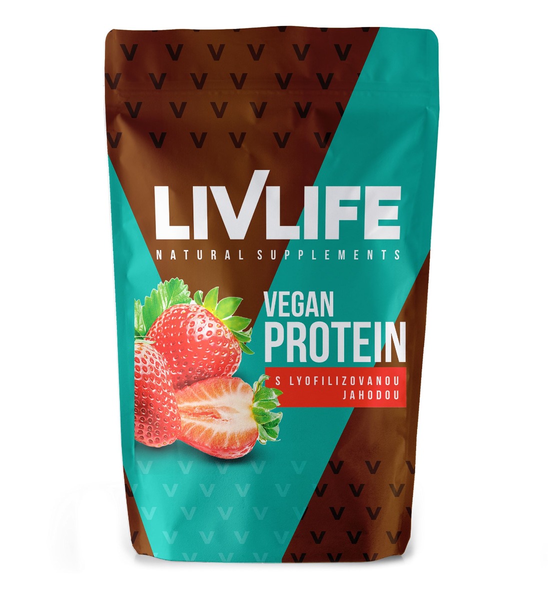 Livlife Vegan Protein s lyofilizovanou jahodou 490 g