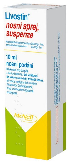 LIVOSTIN 5 mg nosní sprej suspenze 10 ml