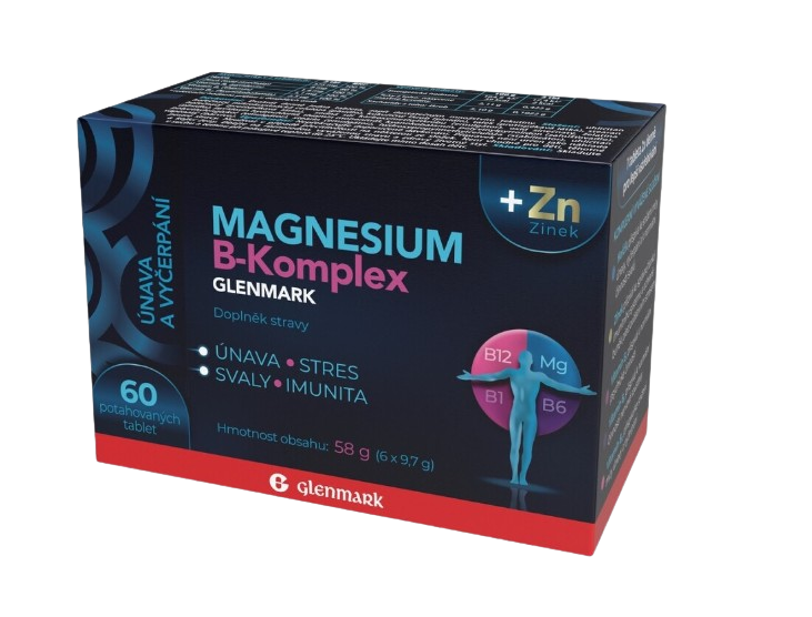 MAGNESIUM B-KOMPLEX Glenmark + Zinek 60 tablet