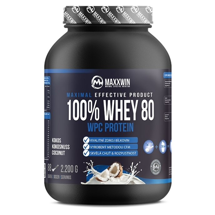 MAXXWIN 100% Whey protein 80 kokos 2200 g