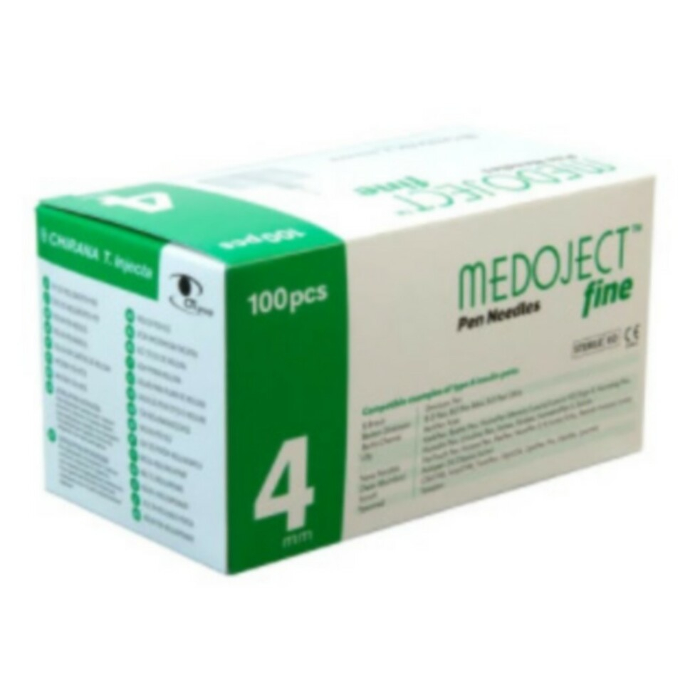 MEDOJECT Fine jehly do inzulínového pera 32G 4mm 100ks