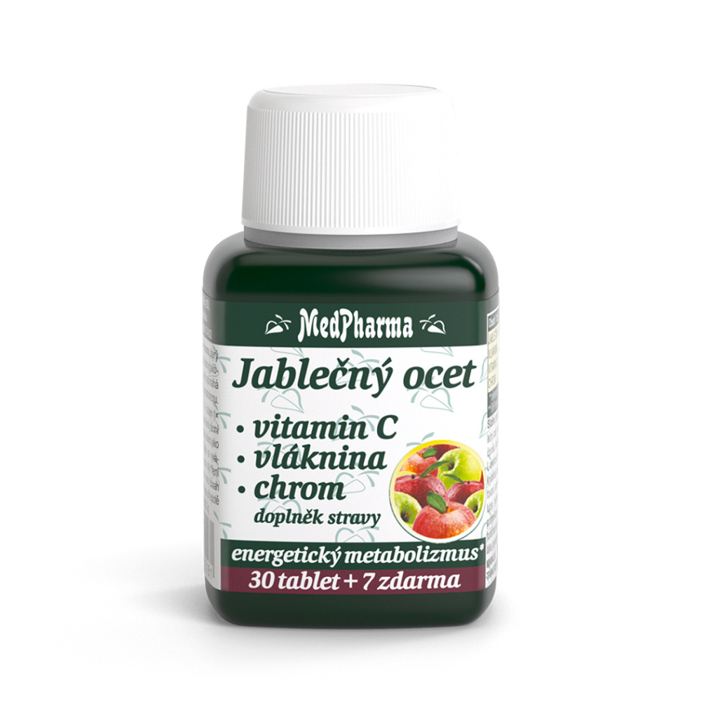 MEDPHARMA Jablečný ocet + vláknina + vitamin C + chrom 37 tablet