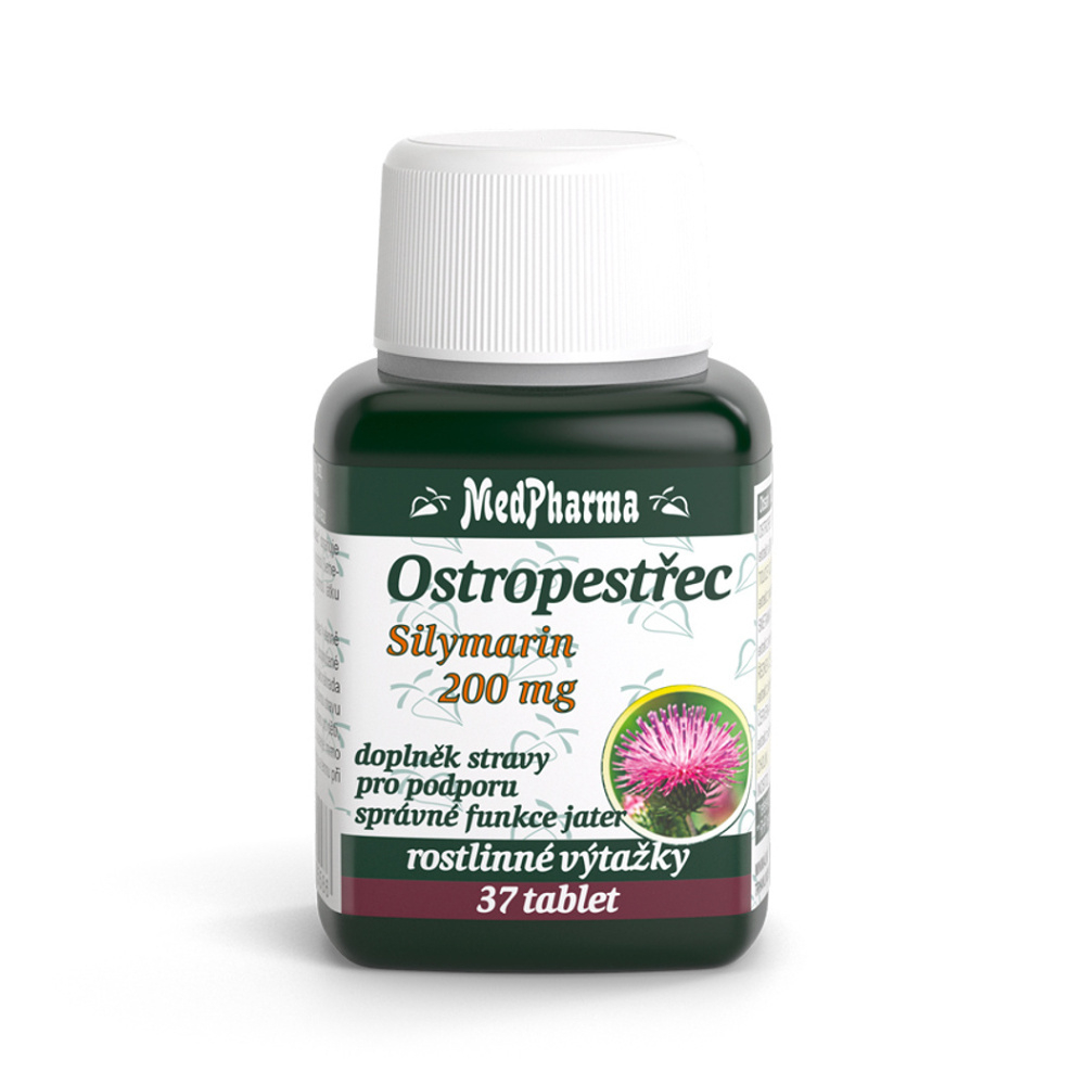 MEDPHARMA Ostropestřec Silymarin 200 mg 37 tablet