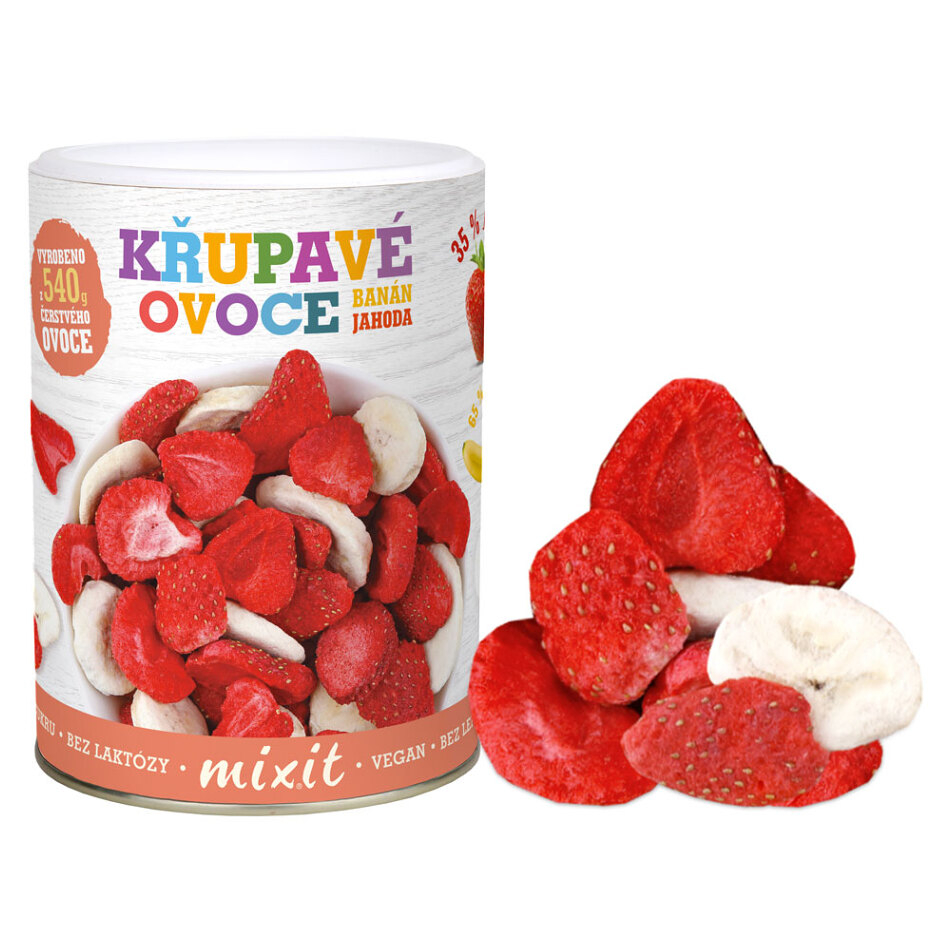 MIXIT Banán Jahoda - křupavé ovoce 80 g