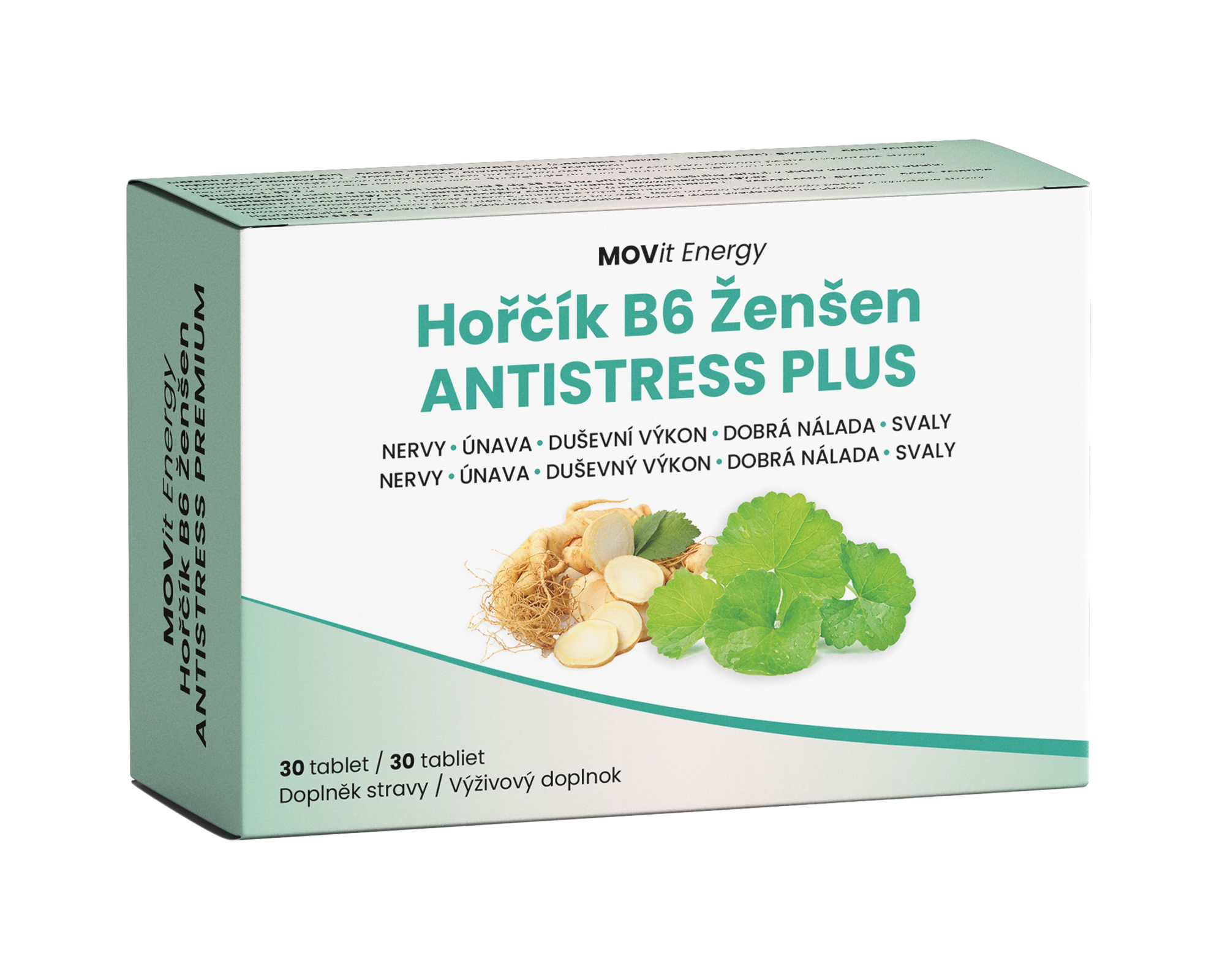 MOVIT ENERGY Hořčík - Ženšen Anti-Stress PREMIUM 30 tablet