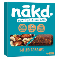 NAKD Salted caramel ovocno oříšková raw tyčinka slaný karamel 4 x 35 g