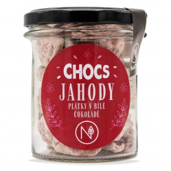 NATU Chocs jahody plátky v 33% bílé čokoládě 80 g