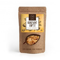 NATU Kokosové chipsy slaný karamel BIO 70 g