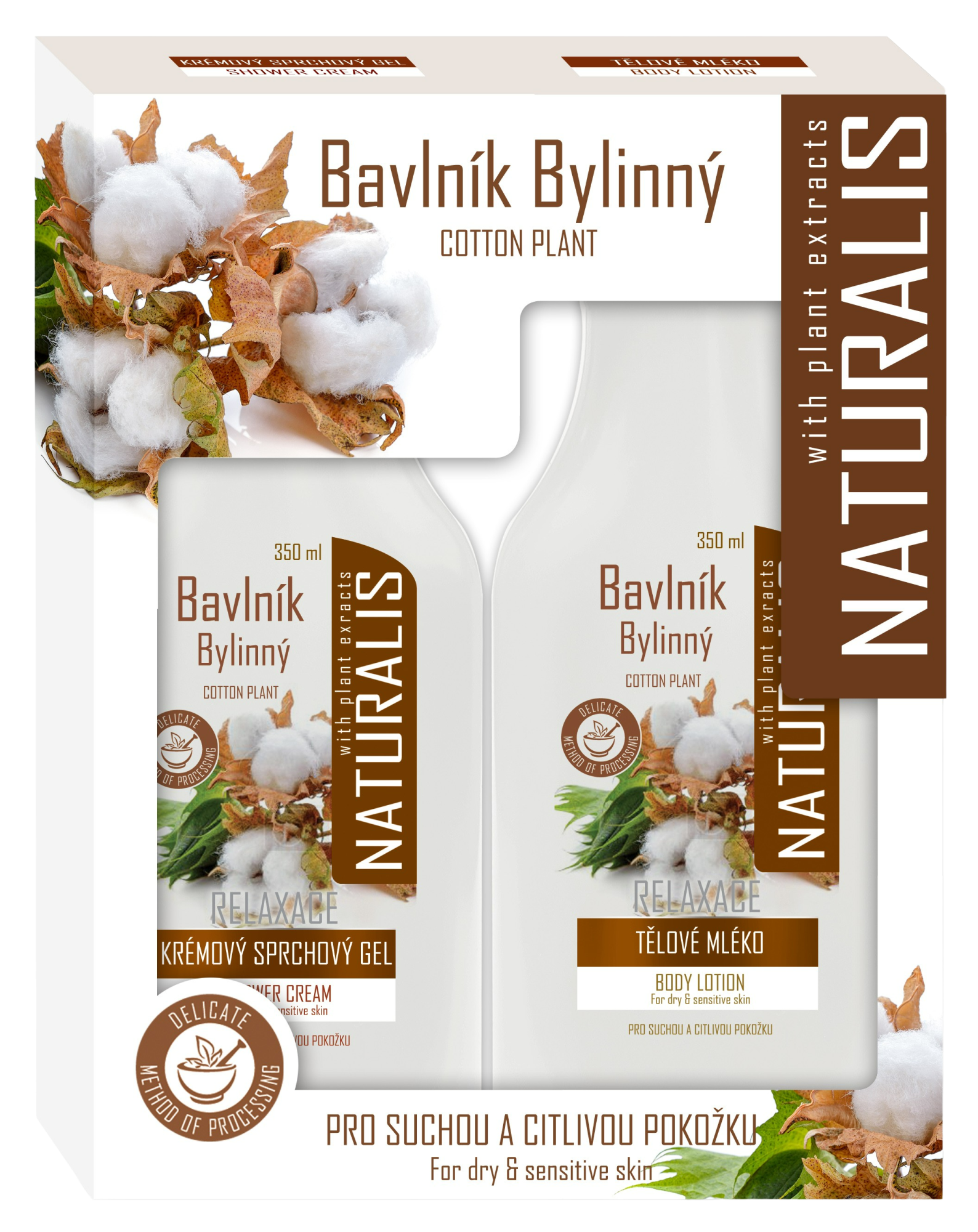 NATURALIS Dárkový balíček Cotton Flower 2 x 350 ml