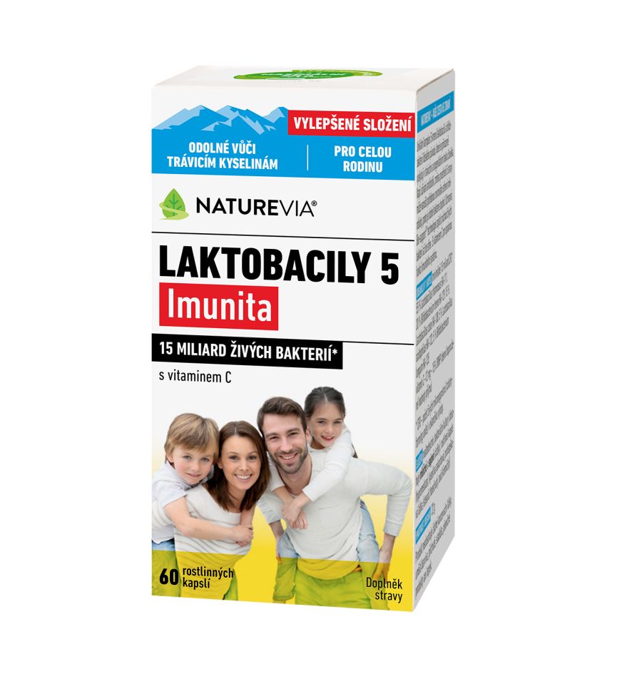 NatureVia Laktobacily 5 Imunita 60 kapslí