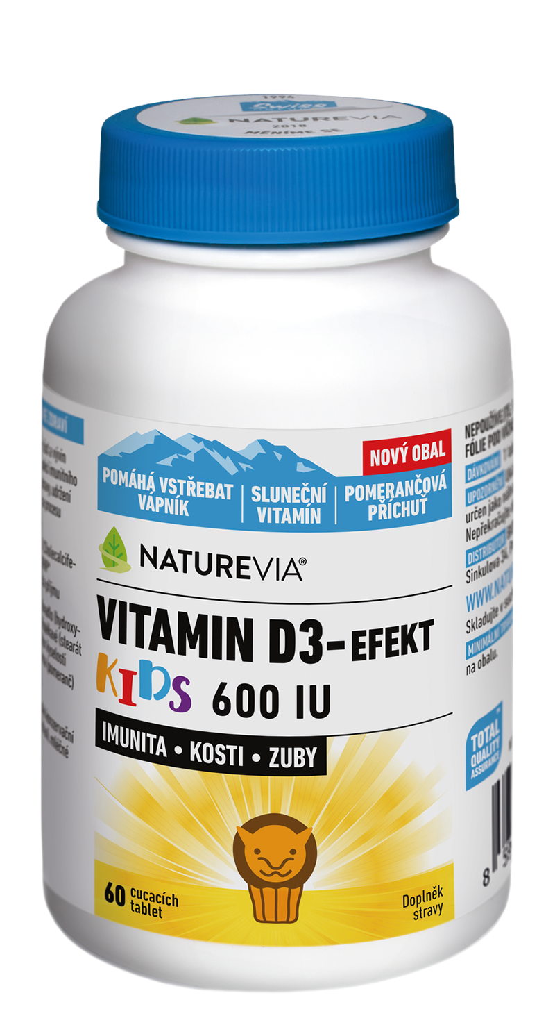 NATUREVIA Vitamin D3-Efekt Kids, cucací tablety 60 ks