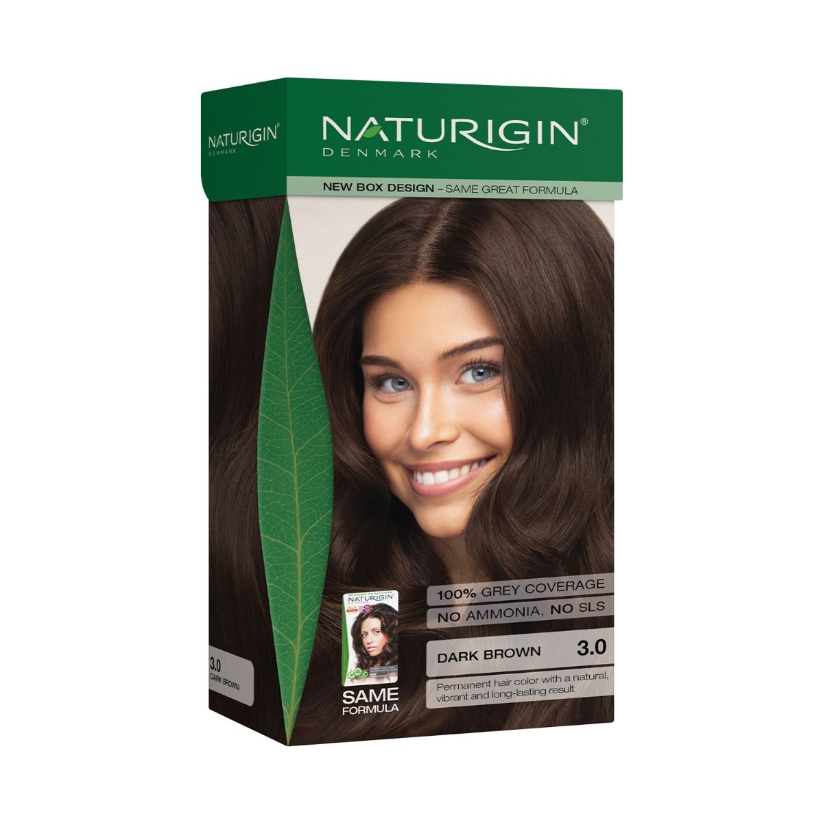 NATURIGIN Organic Based 100% Permanent Hair Colours Dark Coffee Brown 3.0 barva na vlasy 115 ml