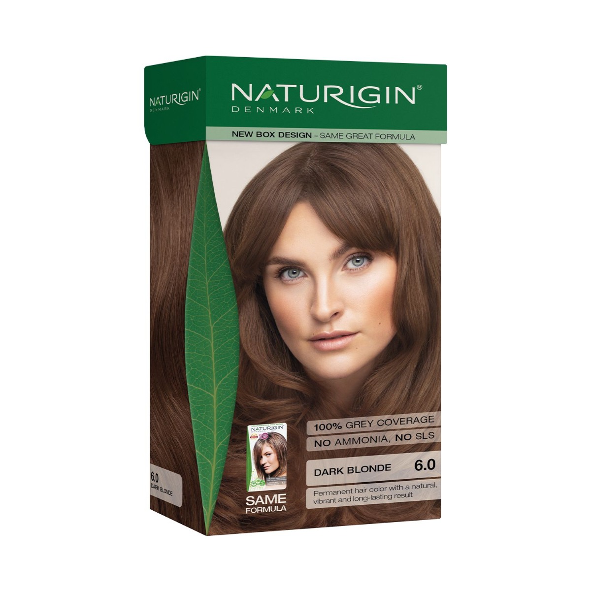 NATURIGIN Organic Based 100% Permanent Hair Colours Dark Golden Copper Blonde 6.0 barva na vlasy 115 ml