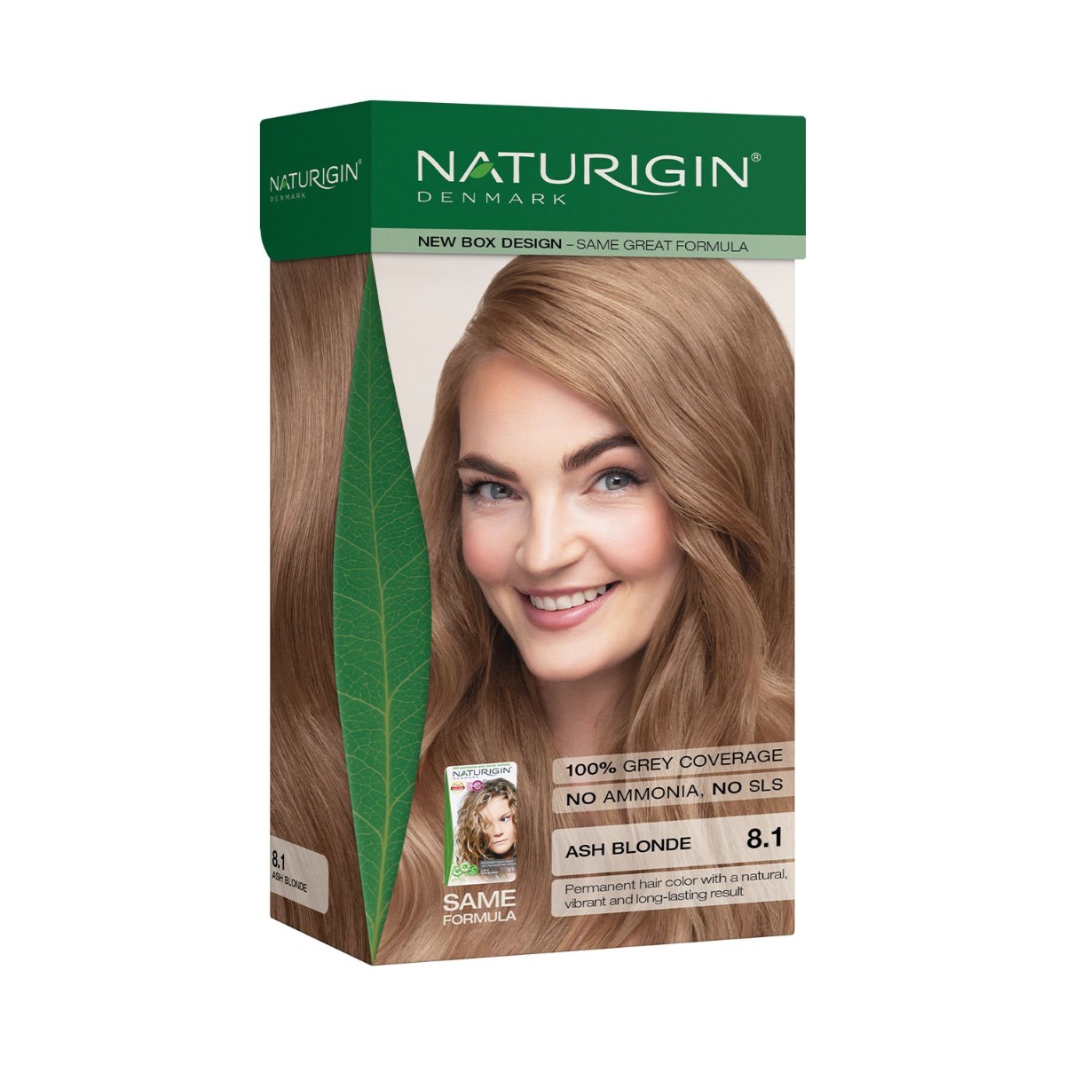 NATURIGIN Organic Based 100% Permanent Hair Colours Light Ash Blonde 8.1 barva na vlasy 115 ml