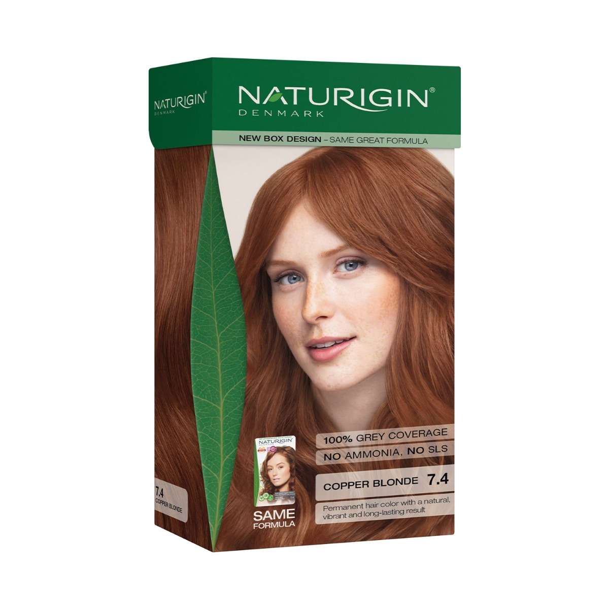 NATURIGIN Organic Based 100% Permanent Hair Colours Medium Blonde Red 7.4 barva na vlasy 115 ml