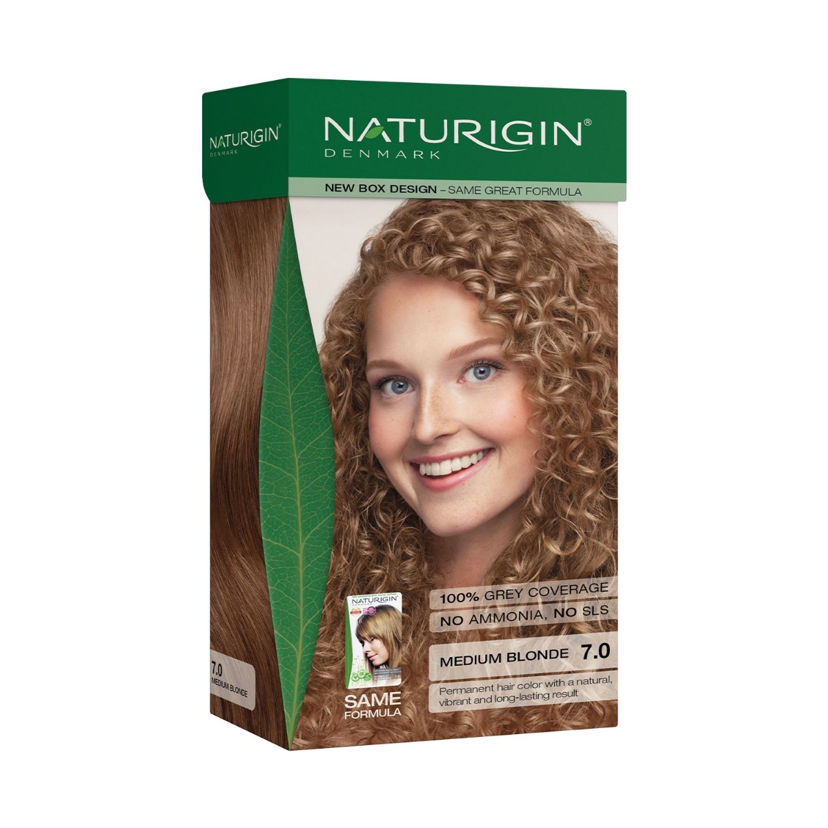 NATURIGIN Organic Based 100% Permanent Hair Colours Natural Medium Blonde 7.0 barva na vlasy 115 ml