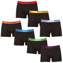 Nedeto 7PACK pánské boxerky černé (7NB001-week) 3XL