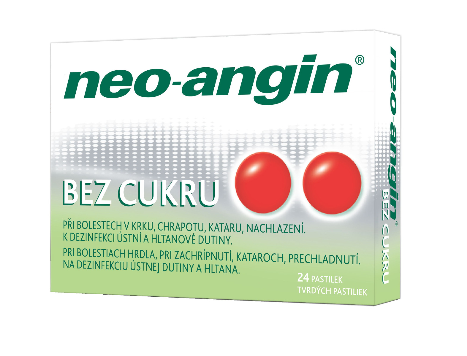 Neo-angin Bez cukru 24 pastilek