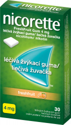 NICORETTE ® FreshFruit Gum 4 mg, léčivá žvýkací guma 30 ks