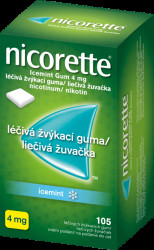 NICORETTE Icemint Gum 4mg léčivá žvýkací guma pro odvykání kouření 105 ks