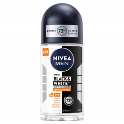 NIVEA Black&White Invisible Ultimate Impact Kuličkový antiperspirant pro muže 50 ml