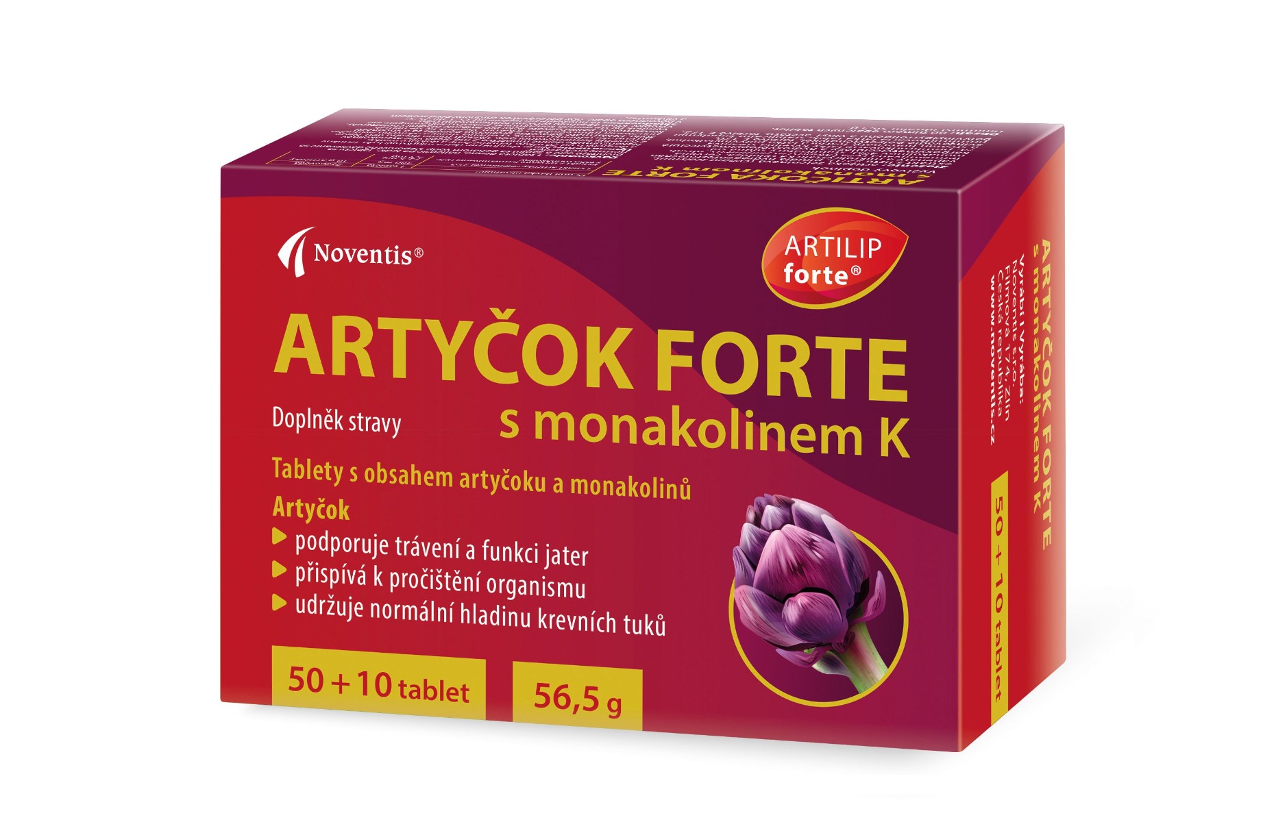 Noventis Artyčok Forte s monakolinem K 50+10 tablet