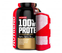 Nutrend 100% Whey Protein čokoláda + lískový ořech dárková sada 2250 g + ručník