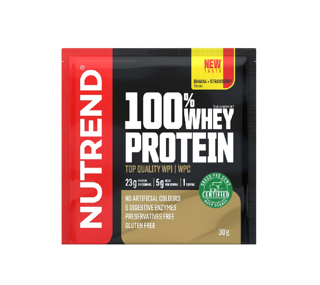 Nutrend 100% Whey Protein banán + jahoda 30 g