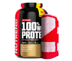 Nutrend 100% Whey Protein banán + jahoda dárková sada 2250 g + ručník