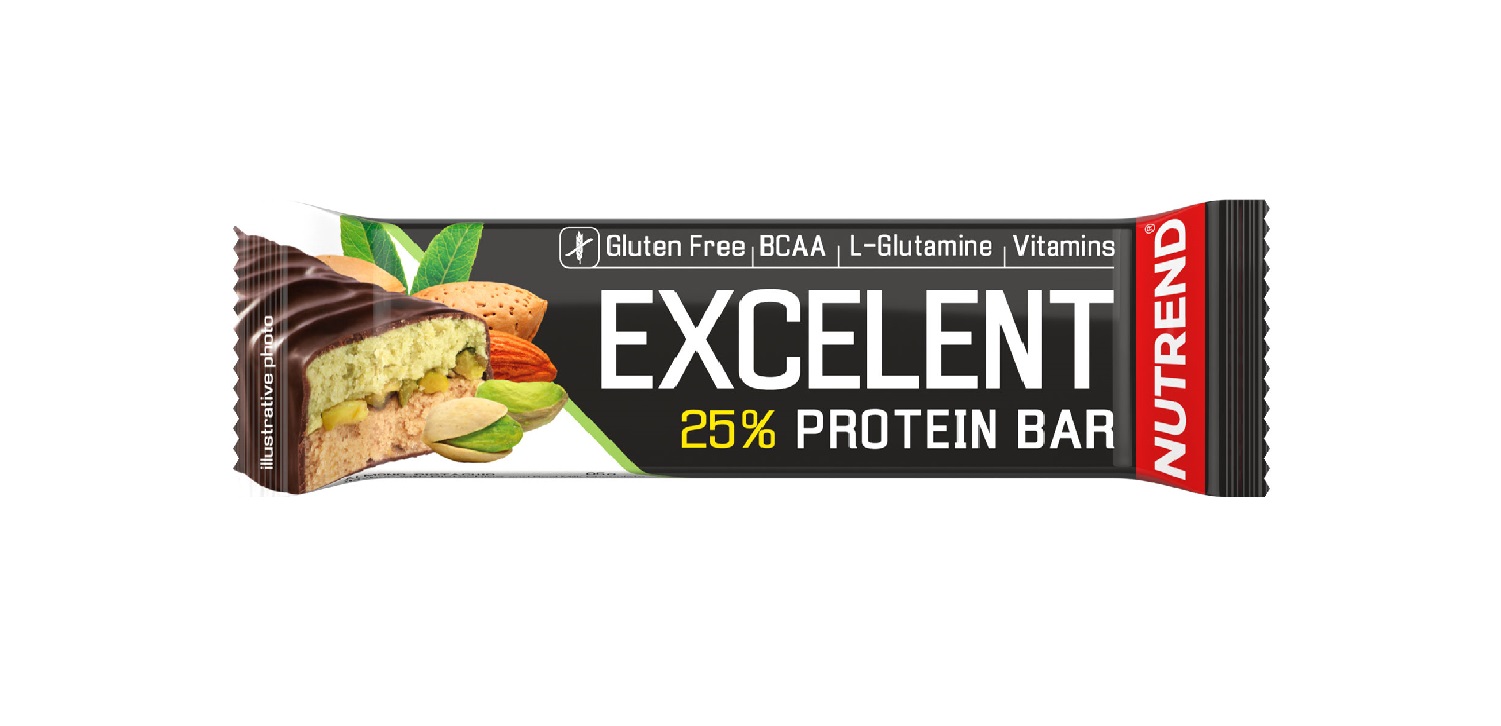 Nutrend Excelent Protein Bar Double mandle + pistácie v mléčné čokoládě 85 g