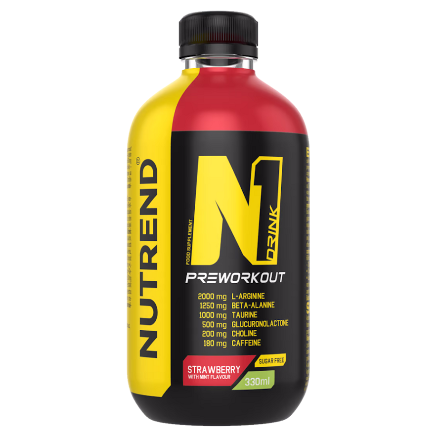 NUTREND N1 preworkout hotový nápoj jahoda a máta 330 ml