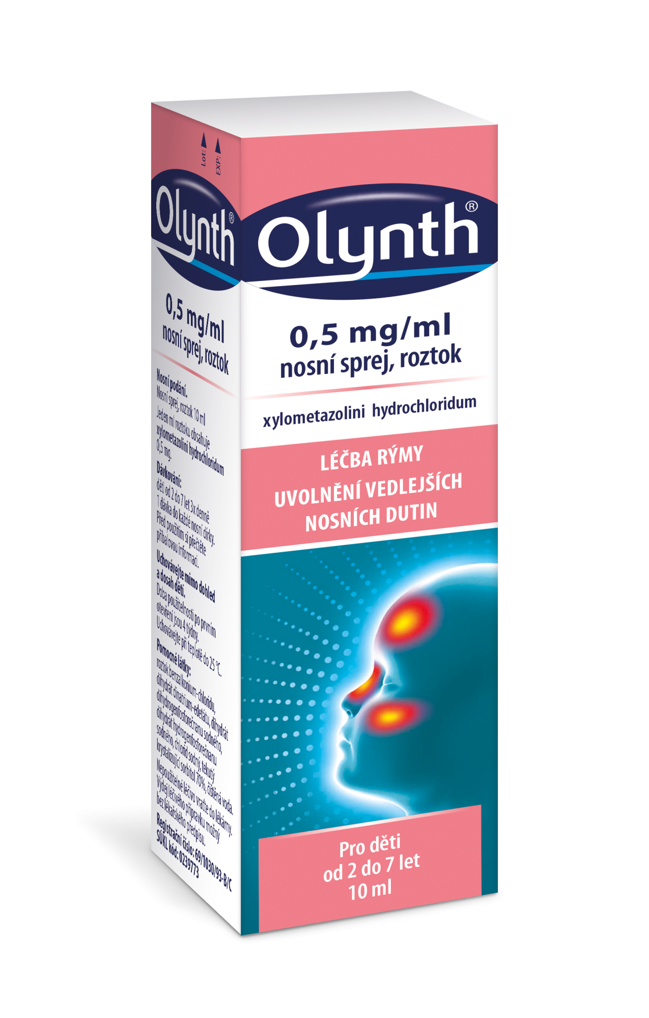 OLYNTH 0,5 mg/ml nosní sprej, roztok pro léčbu rýmy u dětí od 2 let, 10 ml